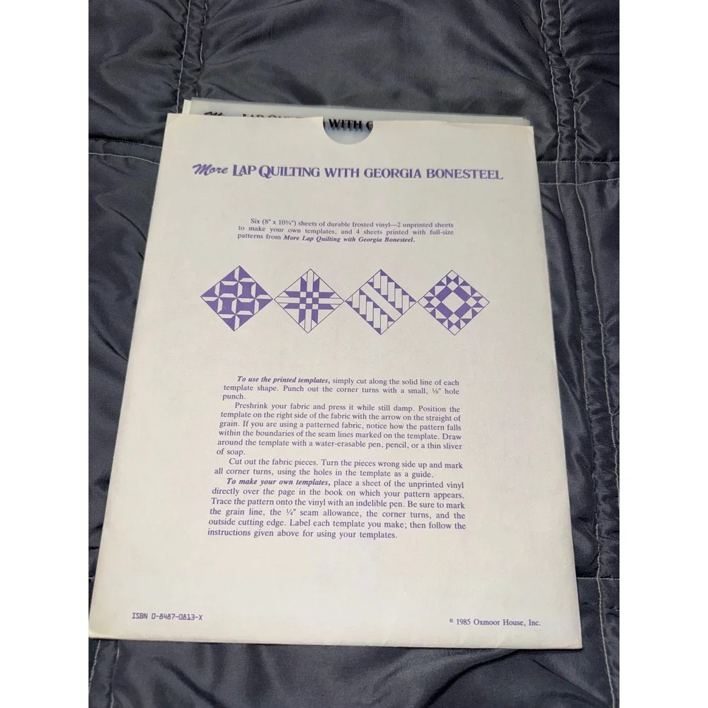 Vintage 1985 More Lap Quilting Georgia Bonesteel Vinyl Templates Oxmoor House